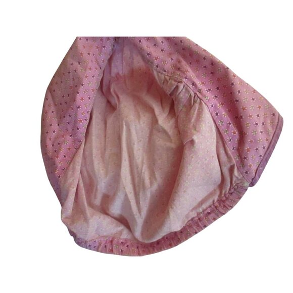 Antique Prairie Sun Bonnet Cap Linen 1920s Vintage Lilac Sunflower Print - Picture 7 of 7